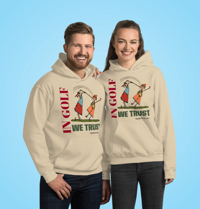 Unisex Hoodie In Golf We Trust For Golf Fans (Sand)