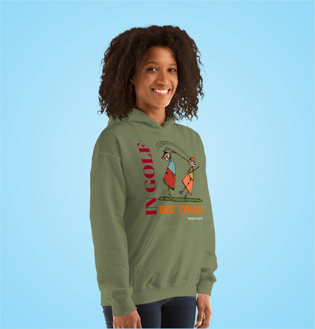 Unisex Dark Green Hoodie for Golf Fans