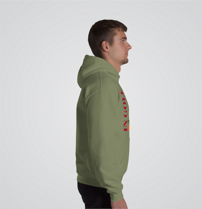 "Golf Collage" Adults Hoodie Dark Green In Golf We Trust