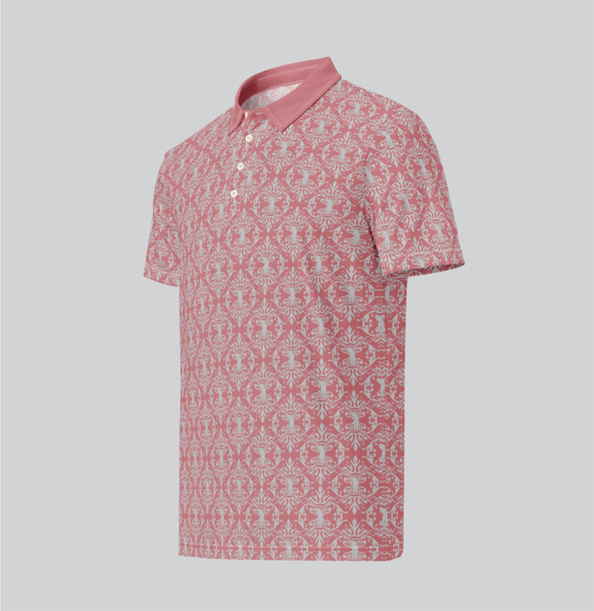 "Golf In Shape" Men's Slim Fit Polo Pink