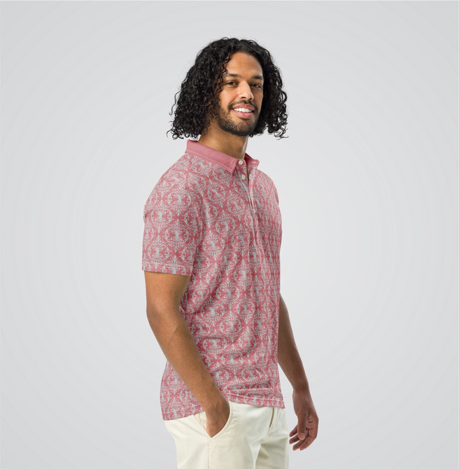"Golf In Shape" Men's Slim Fit Polo Pink