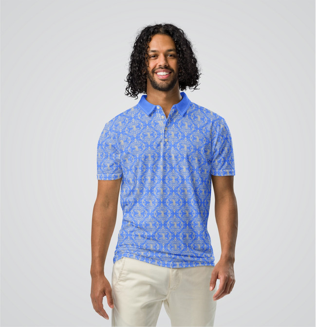 "Golf In Shape" Men's Slim Fit Polo Blue