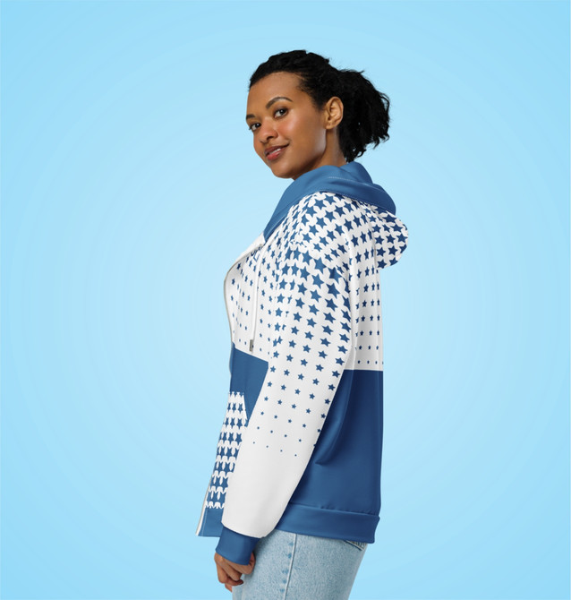 Unisex Zip Hoodie Navy/White For Golf Fans