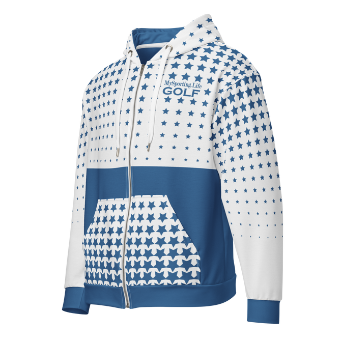 Unisex Zip Hoodie Navy/White For Golf Fans