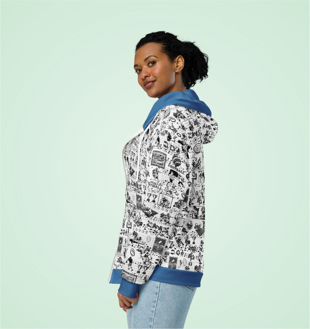 Unisex Zip Hoodie B/W For Football Fans