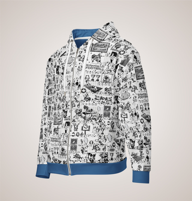 Unisex Zip Hoodie B/W For Football Fans