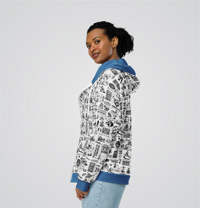 "Fishing Collage" Adult Zip-Up Hoodie