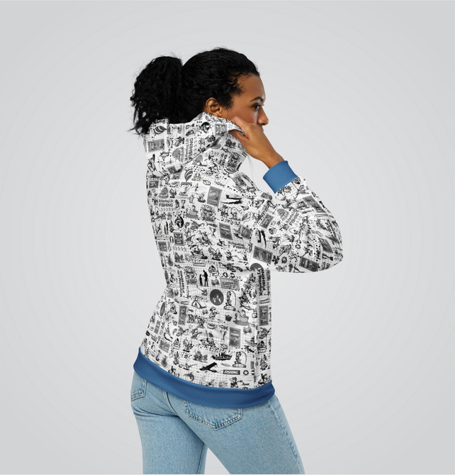 "Fishing Collage" Adult Zip-Up Hoodie