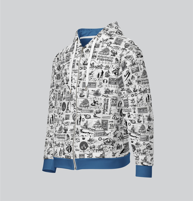 "Fishing Collage" Adult Zip-Up Hoodie