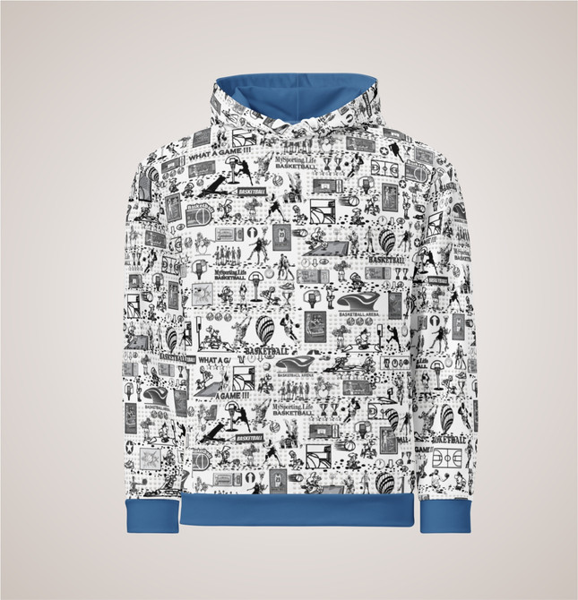 Unisex Hoodie B/W For Basketball Fans