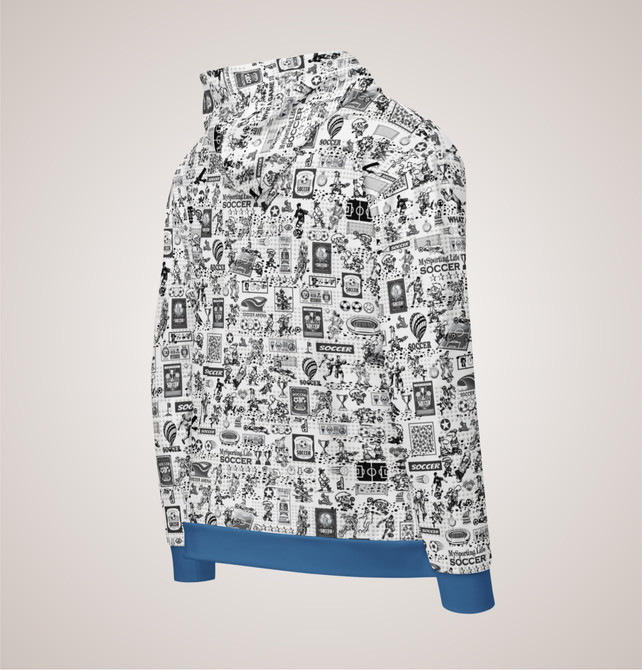 Unisex Zip Hoodie B/W For Soccer Fans