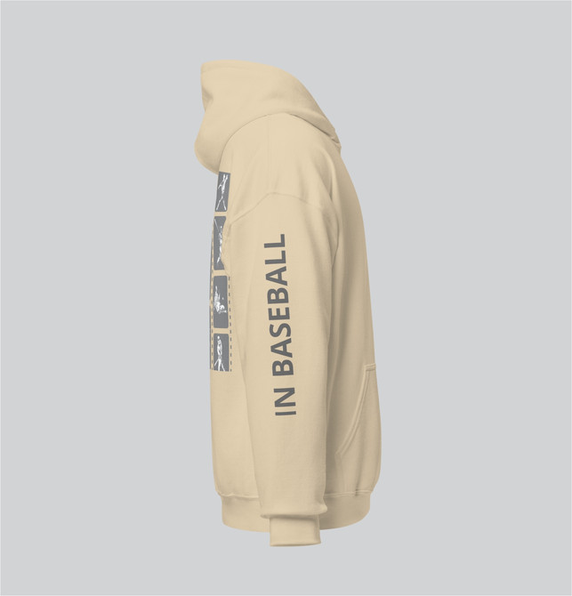 "Baseball Frame It" Adults Hoodie Sand