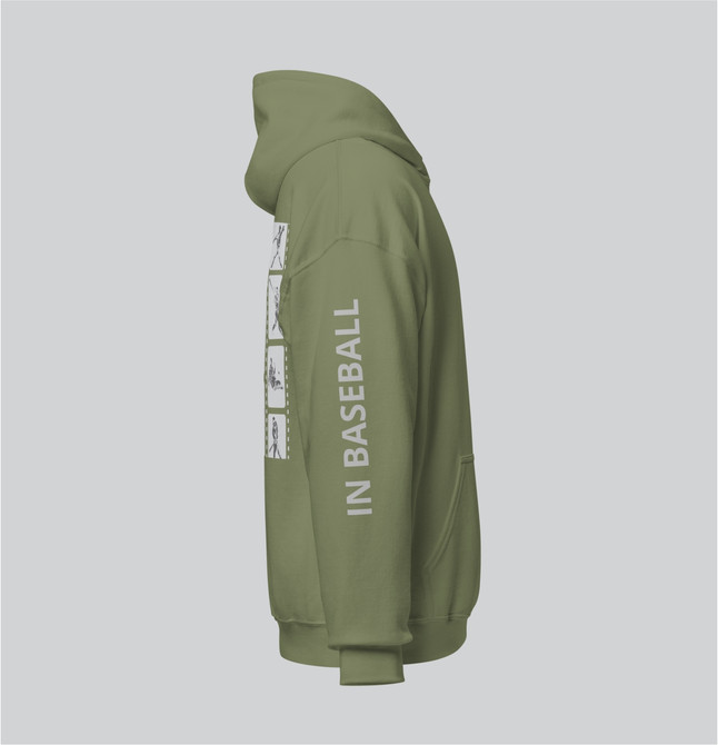 "Baseball Frame It" Adults Hoodie Green