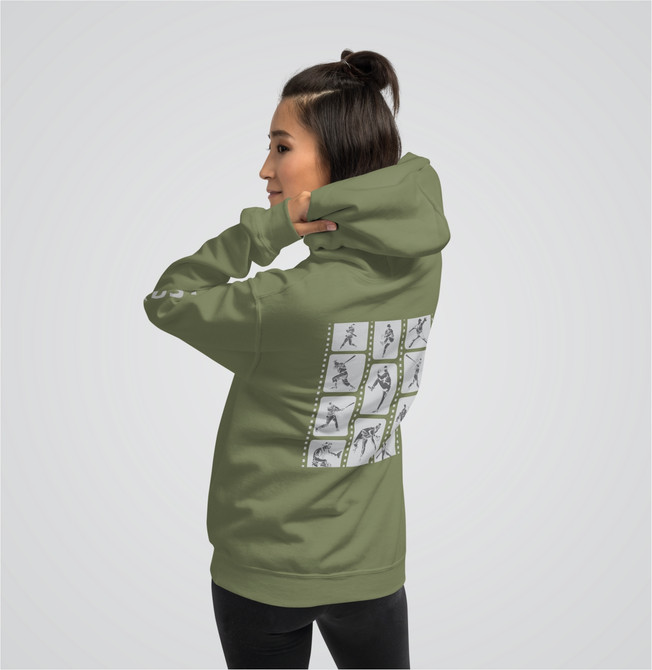 "Baseball Frame It" Adults Hoodie Green
