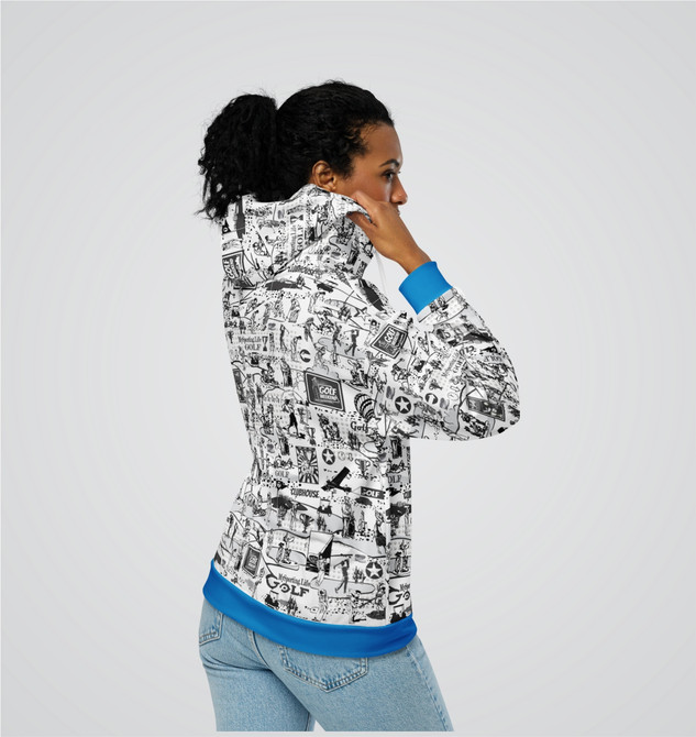 "Golf Collage" Adult Zip-Up Hoodie