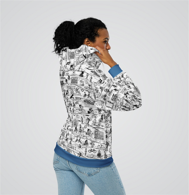 "Cycling Collage" Adult Zip-Up Hoodie