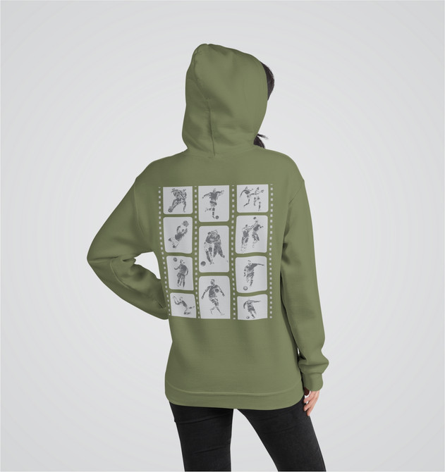 "Soccer Frame It" Adults Hoodie Green
