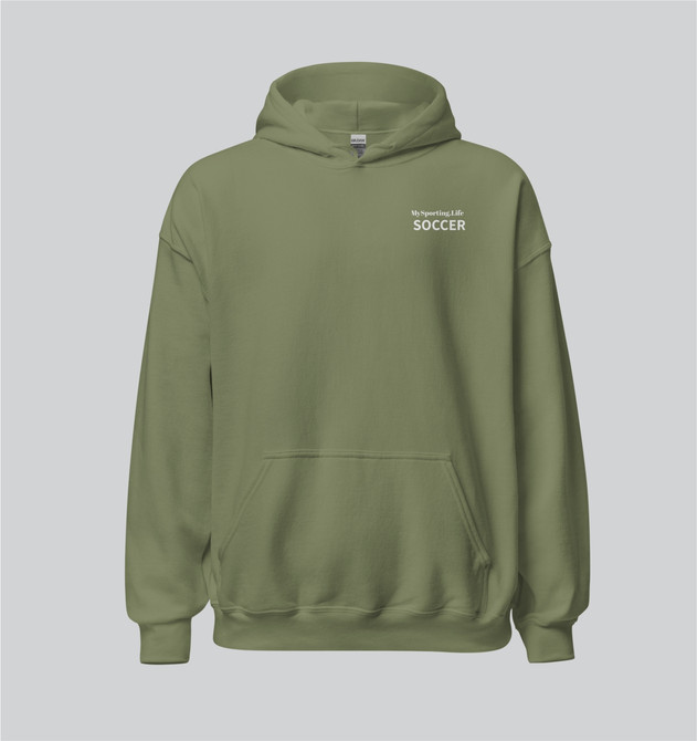 "Soccer Frame It" Adults Hoodie Green