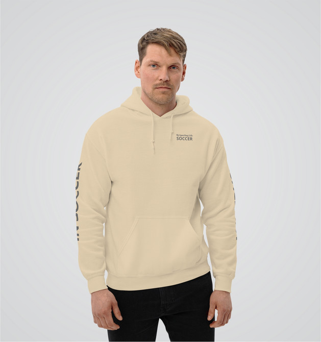 "Soccer Frame It" Adults Hoodie Sand