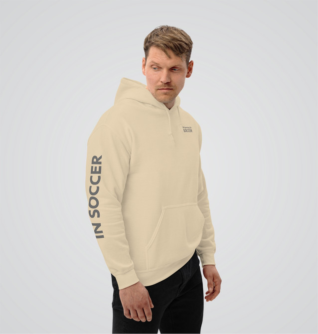 "Soccer Frame It" Adults Hoodie Sand