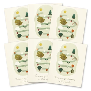 This image shows a 6-pack of the same thank you card.