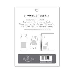 Back of sticker with instructions on how to attach sticker. 