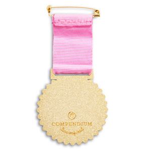 Back of the medal with safety pin attachment.