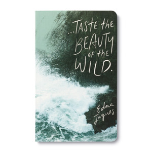 The front cover of this book has the background of waves crashing, and the title, "Taste The Beauty of the Wild"
