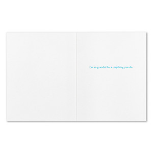 The inside of the card features a white background and copy that reads "I'm so grateful for everything you do."