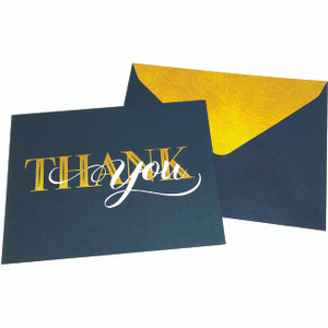 Golden Thank You Note Cards