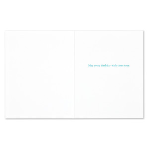 The inside of this card features a white background and copy that reads "May every birthday wish come true."
