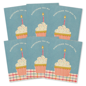 This image shows a 6-pack of the same thank you card.