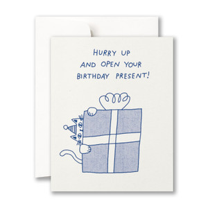 Hurry up and open your birthday present!