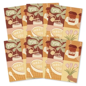 This image shows a 6-pack of the same thank you card.