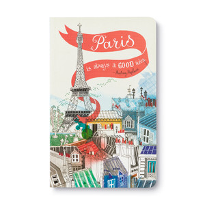 The front cover of this book has an image of the Eiffel Tower, along with houses and the title, "Paris Is Always A Good Idea". 
