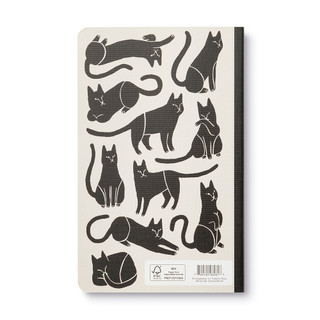 The back cover of the book has cats in the background 