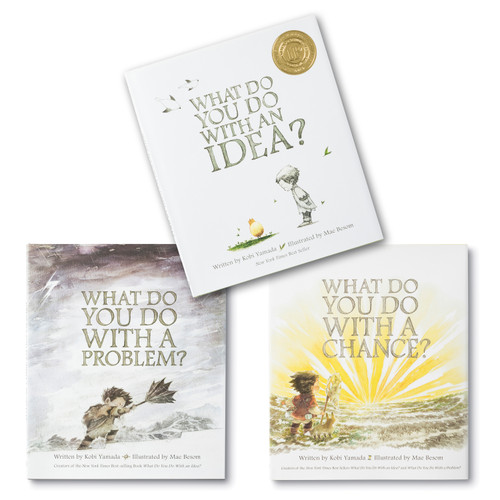 Image shows the 3 books included in the boxed set, What Do You Do With an Idea?, What Do You Do With a Problem?, What Do You Do With a Chance? 