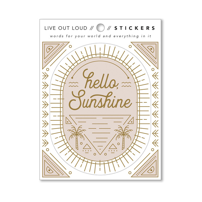 The packaging of the sticker, showing the front of the sticker. 