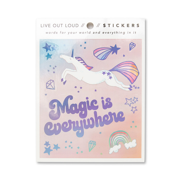 The packaging of the sticker, showing the front of the sticker. 