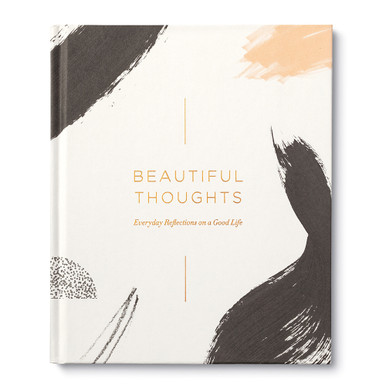 The front cover of this book features the title, "Beautiful Thoughts", surrounded by black and orange paint swatches. 