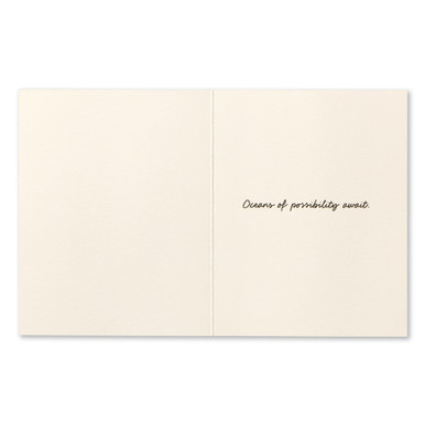 The inside of this card features a white background and a quote in the middle of the card. 