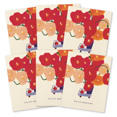 This image shows a 6-pack of the same thank you card.
