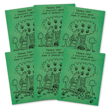 This image shows a 6-pack of the same thank you card.