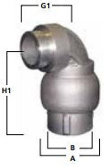 3630VOG-0152-1 1/2 X 2" ALUM SWIVEL JOINT  FLUOROCARBON  MAIN AND OUTER HC ANOD"