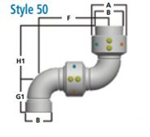 3750-0102-1" CAST SST SWIVEL JOINT  FLUOROCARBON MAIN AND OUTER SEALS"