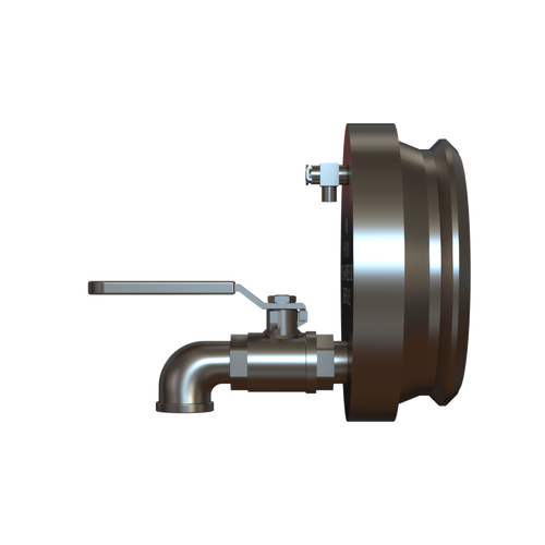 1004DRN-0400 - 4" DRAIN ADAPTOR, 1004, 3/4" MNPT BRASS NIPPLE/VALVE