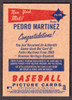 2005 Bowman Heritage #PG-PM Pedro Martinez Pieces Of Greatness Game Used Bat Relic