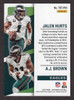 2022 Panini Contenders #TDT-PHI Jalen Hurts / A.J. Brown Touchdown Tandems Green Foil
