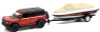 2021 Ford Bronco Wildtrak Rapid Red Metallic with Gray Top with Boat on a Trailer "Hitch & Tow" Series 23 1/64 Diecast Model Car by Greenlight