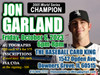 JON GARLAND Autograph Ticket (October 6, 2023 6-8pm, Downers Grove, IL)
